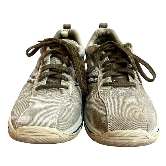 Skechers Men's Relaxed Fit Canvas Sneakers 9.5 Green Khaki Memory Foam Casual - Picture 8 of 9